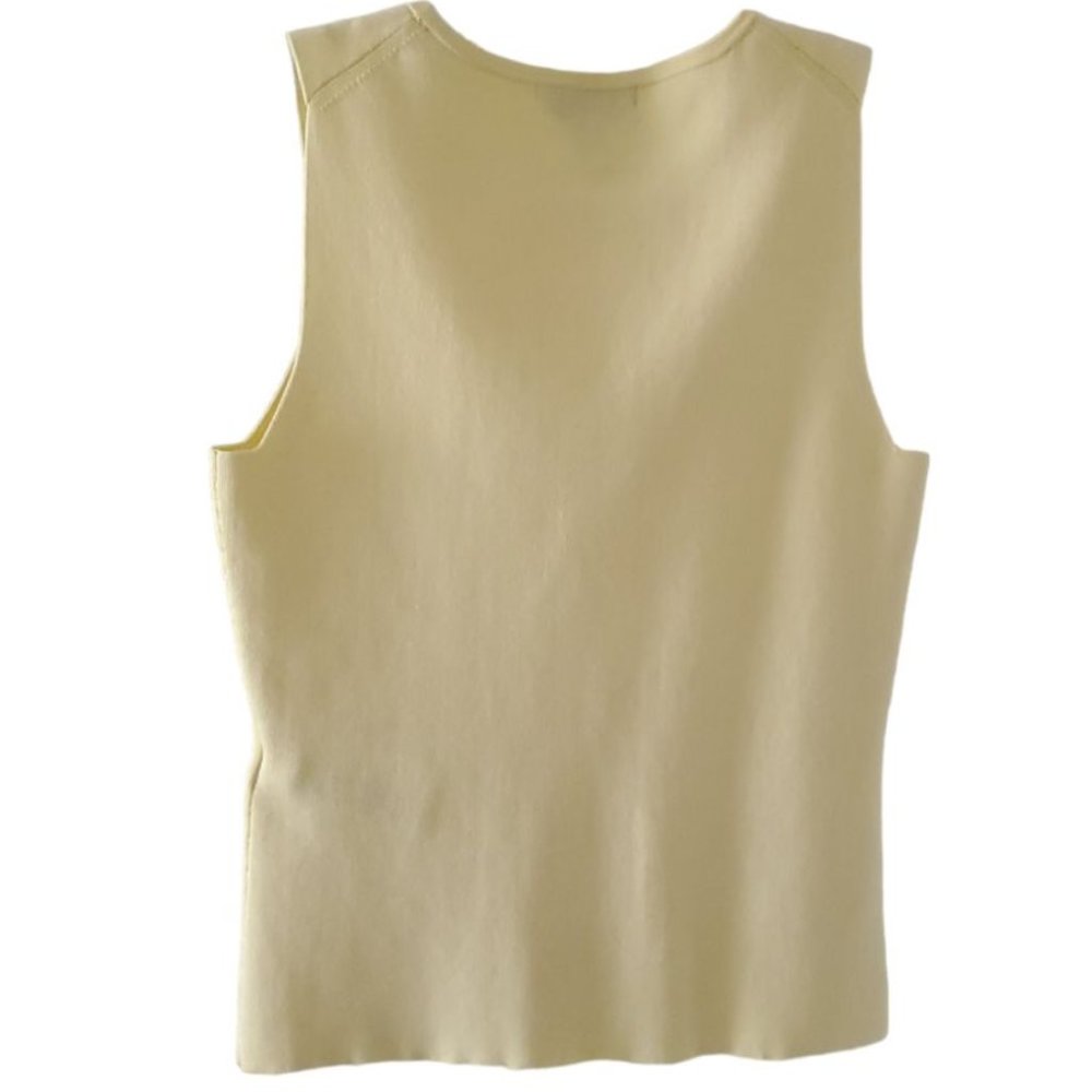 Petite Sophisticate Silk Stretch Cardigan & Shell Set | Like New  | XSP | Yellow - Picture 7 of 11